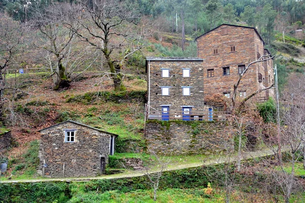 Piodao Είναι Ένα Παραδοσιακό Σχιστόλιθου Χωριό Στα Βουνά Απομακρυσμένο Χωριό — Φωτογραφία Αρχείου