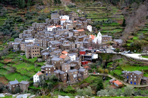 Vista Piodao Tradizionale Villaggio Scisto Montagna Remoto Villaggio Nel Portogallo — Foto Stock