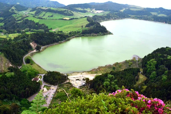 Uitzicht Het Meer Van Furnas Sao Miguel Azoren Portugal — Stockfoto