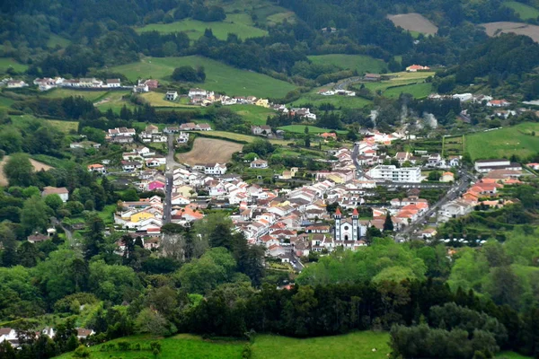 Vesnice Sao Miguel Ostrova Poblíž Jezera Furnas Azory — Stock fotografie