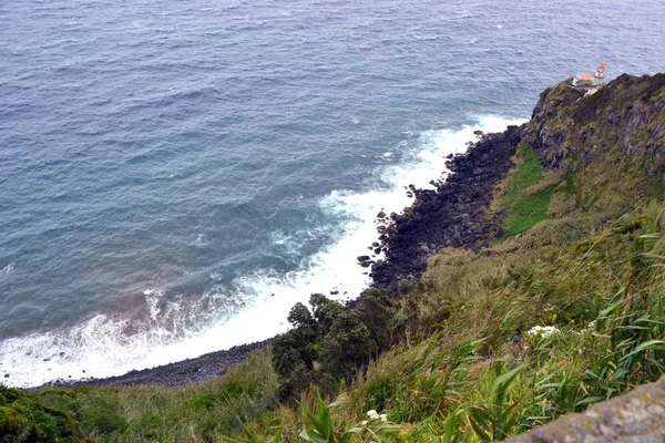 Maják Ponta Arnel Ostrově Sao Miguel Azory — Stock fotografie