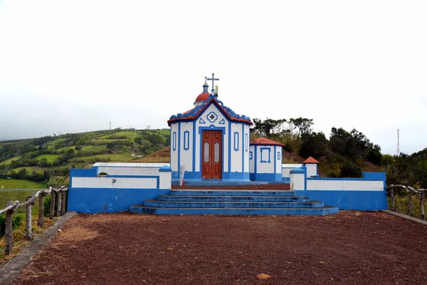 Ermida Monte Santo Azores Agua Pau 村上方的教堂 — 图库照片