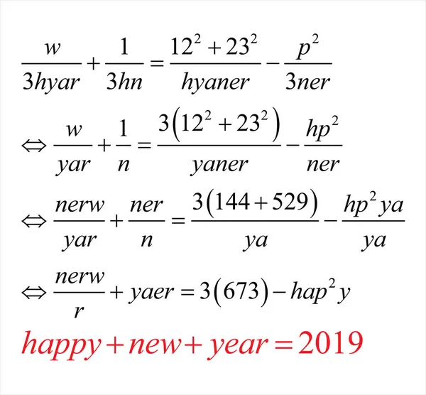 Como Desejar Feliz Ano Novo 2019 Usando Problema Matemática — Fotografia de Stock