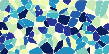 Vitray renkli voronoi fileto, vektör soyut ile. Düzensiz hücre arka plan deseni. 2D geometrik şekiller kılavuz. En boy oranı 2:1