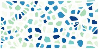 Vitray renkli voronoi fileto, vektör soyut ile. Düzensiz hücre arka plan deseni. 2D geometrik şekiller kılavuz. En boy oranı 2:1