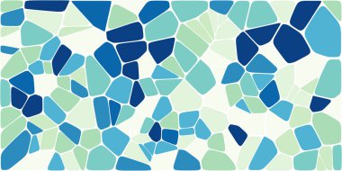 Vitray renkli voronoi fileto, vektör soyut ile. Düzensiz hücre arka plan deseni. 2D geometrik şekiller kılavuz. En boy oranı 2:1