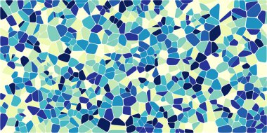 Vitray renkli voronoi fileto, vektör soyut ile. Düzensiz hücre arka plan deseni. 2D geometrik şekiller kılavuz. En boy oranı 2:1
