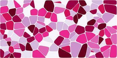 Vitray renkli voronoi fileto, vektör soyut ile. Düzensiz hücre arka plan deseni. 2D geometrik şekiller kılavuz. En boy oranı 2:1