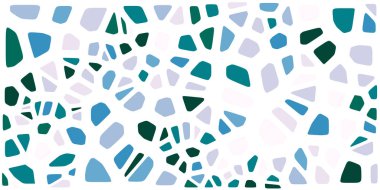 Vitray renkli voronoi fileto, vektör soyut ile. Düzensiz hücre arka plan deseni. 2D geometrik şekiller kılavuz. En boy oranı 2:1