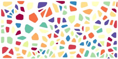 Vitray renkli voronoi fileto, vektör soyut ile. Düzensiz hücre arka plan deseni. 2D geometrik şekiller kılavuz. En boy oranı 2:1