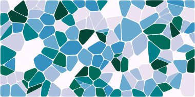 Vitray renkli voronoi fileto, vektör soyut ile. Düzensiz hücre arka plan deseni. 2D geometrik şekiller kılavuz. En boy oranı 2:1