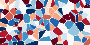 Vitray renkli voronoi fileto, vektör soyut ile. Düzensiz hücre arka plan deseni. 2D geometrik şekiller kılavuz. En boy oranı 2:1