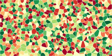 Vitray renkli voronoi fileto, vektör soyut ile. Düzensiz hücre arka plan deseni. 2D geometrik şekiller kılavuz. En boy oranı 2:1