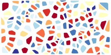 Vitray renkli voronoi fileto, vektör soyut ile. Düzensiz hücre arka plan deseni. 2D geometrik şekiller kılavuz. En boy oranı 2:1