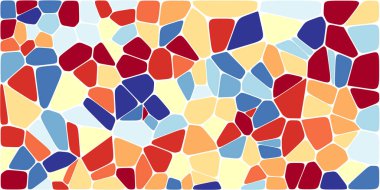 Vitray renkli voronoi fileto, vektör soyut ile. Düzensiz hücre arka plan deseni. 2D geometrik şekiller kılavuz. En boy oranı 2:1
