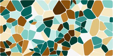 Vitray renkli voronoi fileto, vektör soyut ile. Düzensiz hücre arka plan deseni. 2D geometrik şekiller kılavuz. En boy oranı 2:1