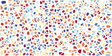 Vitray renkli voronoi fileto, vektör soyut ile. Düzensiz hücre arka plan deseni. 2D geometrik şekiller kılavuz. En boy oranı 2:1