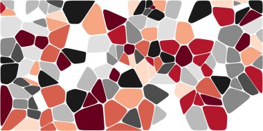 Vitray renkli voronoi fileto, vektör soyut ile. Düzensiz hücre arka plan deseni. 2D geometrik şekiller kılavuz. En boy oranı 2:1