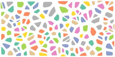Vitray renkli voronoi fileto, vektör soyut ile. Düzensiz hücre arka plan deseni. 2D geometrik şekiller kılavuz. En boy oranı 2:1