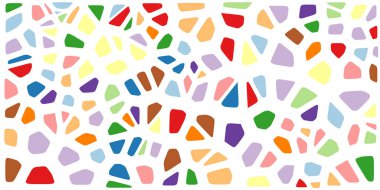 Vitray renkli voronoi fileto, vektör soyut ile. Düzensiz hücre arka plan deseni. 2D geometrik şekiller kılavuz. En boy oranı 2:1