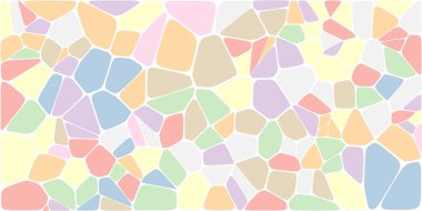 Vitray renkli voronoi fileto, vektör soyut ile. Düzensiz hücre arka plan deseni. 2D geometrik şekiller kılavuz. En boy oranı 2:1