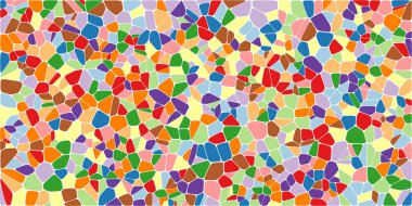 Vitray renkli voronoi fileto, vektör soyut ile. Düzensiz hücre arka plan deseni. 2D geometrik şekiller kılavuz. En boy oranı 2:1