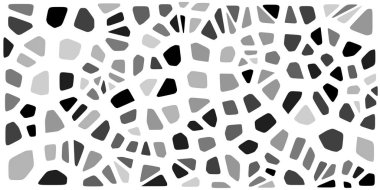 Vitray renkli voronoi fileto, vektör soyut ile. Düzensiz hücre arka plan deseni. 2D geometrik şekiller kılavuz. En boy oranı 2:1