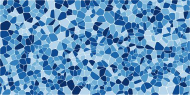 Vitray renkli voronoi fileto, vektör soyut ile. Düzensiz hücre arka plan deseni. 2D geometrik şekiller kılavuz. En boy oranı 2:1
