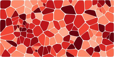 Vitray renkli voronoi fileto, vektör soyut ile. Düzensiz hücre arka plan deseni. 2D geometrik şekiller kılavuz. En boy oranı 2:1