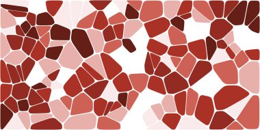 Vitray renkli voronoi fileto, vektör soyut ile. Düzensiz hücre arka plan deseni. 2D geometrik şekiller kılavuz. En boy oranı 2:1