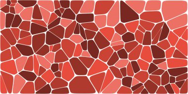 Vitray renkli voronoi fileto, vektör soyut ile. Düzensiz hücre arka plan deseni. 2D geometrik şekiller kılavuz. En boy oranı 2:1