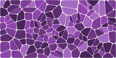 Vitray renkli voronoi fileto, vektör soyut ile. Düzensiz hücre arka plan deseni. 2D geometrik şekiller kılavuz. En boy oranı 2:1