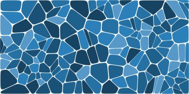 Vitray renkli voronoi fileto, vektör soyut ile. Düzensiz hücre arka plan deseni. 2D geometrik şekiller kılavuz. En boy oranı 2:1