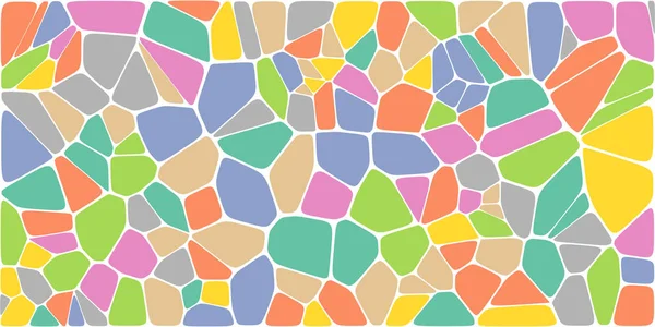 Vitray renkli voronoi fileto, vektör soyut ile. Düzensiz hücre arka plan deseni. 2D geometrik şekiller kılavuz. En boy oranı 2:1