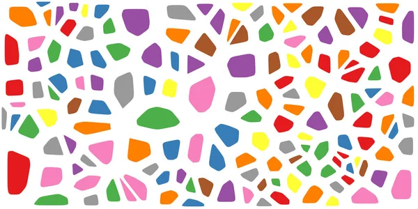 Vitray renkli voronoi fileto, vektör soyut ile. Düzensiz hücre arka plan deseni. 2D geometrik şekiller kılavuz. En boy oranı 2:1