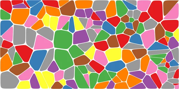 Vitray renkli voronoi fileto, vektör soyut ile. Düzensiz hücre arka plan deseni. 2D geometrik şekiller kılavuz. En boy oranı 2:1