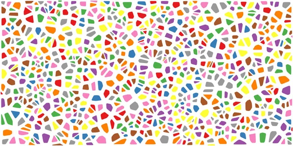 Vitray renkli voronoi fileto, vektör soyut ile. Düzensiz hücre arka plan deseni. 2D geometrik şekiller kılavuz. En boy oranı 2:1
