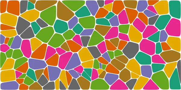 Vitray renkli voronoi fileto, vektör soyut ile. Düzensiz hücre arka plan deseni. 2D geometrik şekiller kılavuz. En boy oranı 2:1
