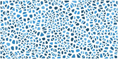 Vitray renkli voronoi fileto, vektör soyut ile. Düzensiz hücre arka plan deseni. 2D geometrik şekiller kılavuz. En boy oranı 2:1