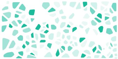 Vitray renkli voronoi fileto, vektör soyut ile. Düzensiz hücre arka plan deseni. 2D geometrik şekiller kılavuz. En boy oranı 2:1
