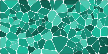 Vitray renkli voronoi fileto, vektör soyut ile. Düzensiz hücre arka plan deseni. 2D geometrik şekiller kılavuz. En boy oranı 2:1