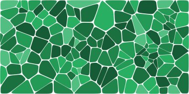 Vitray renkli voronoi fileto, vektör soyut ile. Düzensiz hücre arka plan deseni. 2D geometrik şekiller kılavuz. En boy oranı 2:1