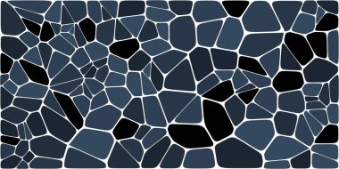 Vitray renkli voronoi fileto, vektör soyut ile. Düzensiz hücre arka plan deseni. 2D geometrik şekiller kılavuz. En boy oranı 2:1