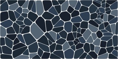 Vitray renkli voronoi fileto, vektör soyut ile. Düzensiz hücre arka plan deseni. 2D geometrik şekiller kılavuz. En boy oranı 2:1