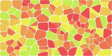 Vitray renkli voronoi fileto, vektör soyut ile. Düzensiz hücre arka plan deseni. 2D geometrik şekiller kılavuz. En boy oranı 2:1