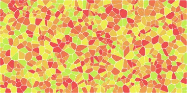 Vitray renkli voronoi fileto, vektör soyut ile. Düzensiz hücre arka plan deseni. 2D geometrik şekiller kılavuz. En boy oranı 2:1