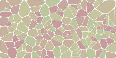 Vitray renkli voronoi fileto, vektör soyut ile. Düzensiz hücre arka plan deseni. 2D geometrik şekiller. En boy oranı 2:1