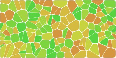 Vitray renkli voronoi fileto, vektör soyut ile. Düzensiz hücre arka plan deseni. 2D geometrik şekiller kılavuz. En boy oranı 2:1