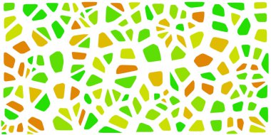 Vitray renkli voronoi fileto, vektör soyut ile. Düzensiz hücre arka plan deseni. 2D geometrik şekiller kılavuz. En boy oranı 2:1
