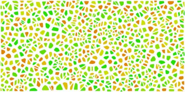 Vitray renkli voronoi fileto, vektör soyut ile. Düzensiz hücre arka plan deseni. 2D geometrik şekiller kılavuz. En boy oranı 2:1